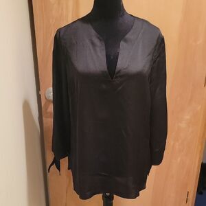 Michael Kors Black V-Neck Blouse